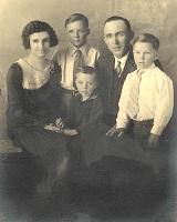  From left to right are Mary Bulah Speed-Turner (mother), Lester Henry Turner (son standing), Charles Edward Turner (youngest), Perry Woodson Turner (father), and Wesley Woodson Turner. Photo taken in Texas Panhandle around 1928.