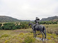 Dawson2 Reunion2016  Current ranch owner placed a Frederick Remington bronze statute overlooking former town of Dawson, NM.